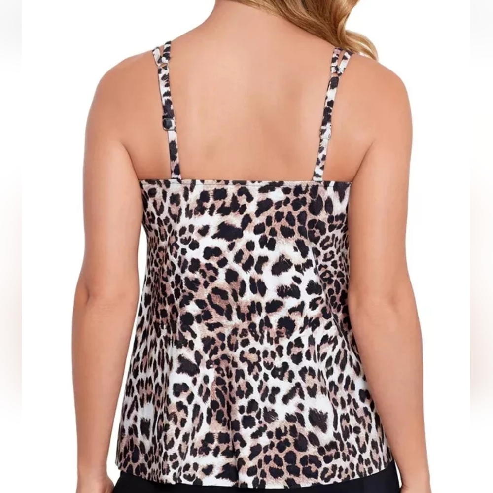 Swim Solutions
Women's Leopar  Printed
Pleat-Front Tankini Top - Picture 4 of 8